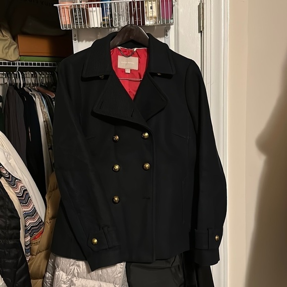 Banana Republic Classic Navy Pea Coat NWOT - Picture 2 of 12